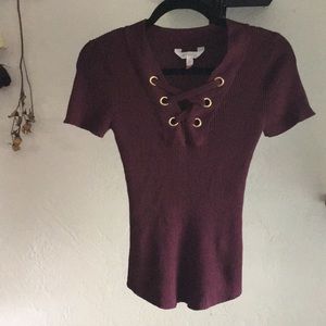 Form Fitted Maroon Top